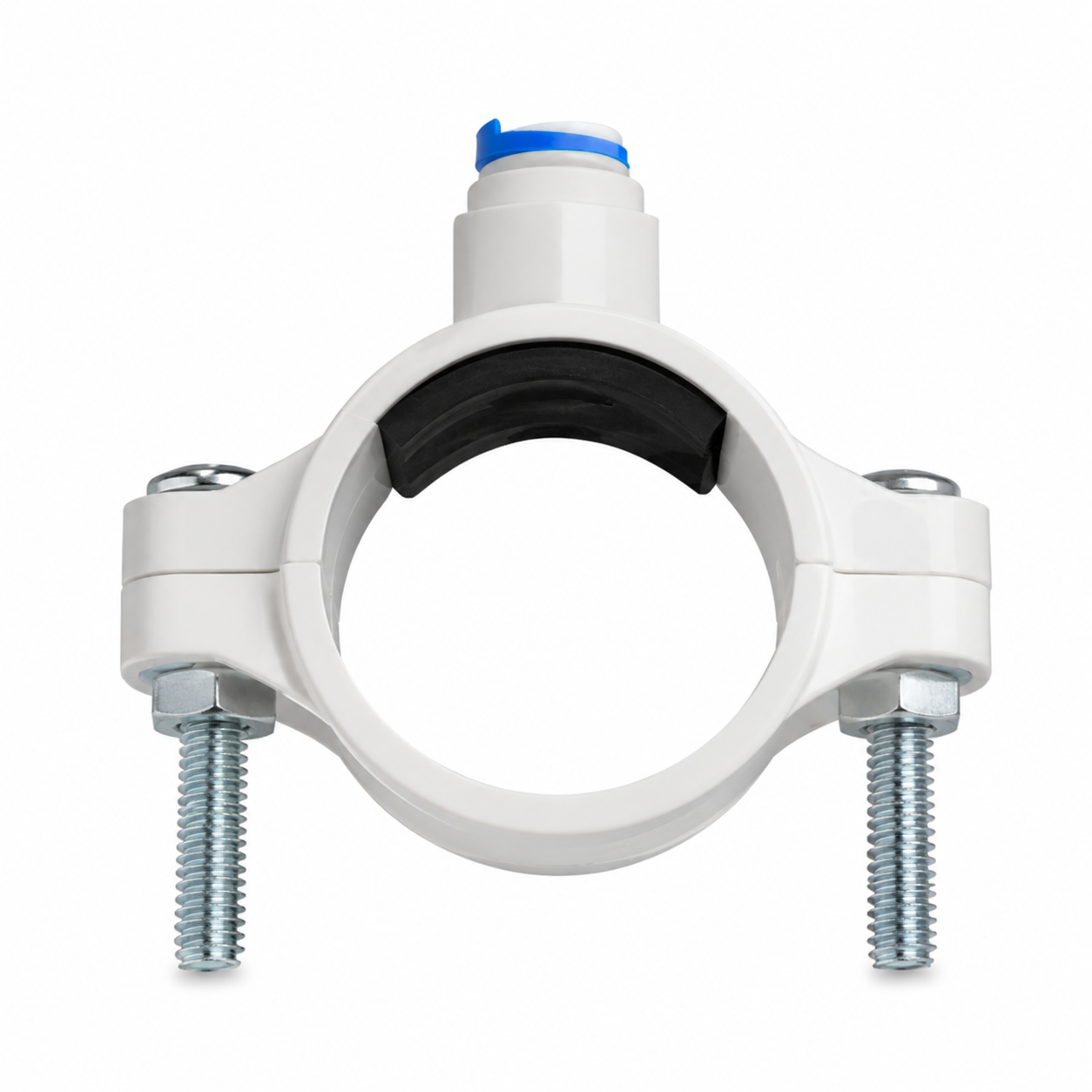 Abrazadera de Drenaje 2” x 1/4” con Conector Rápido para Tubería PVC