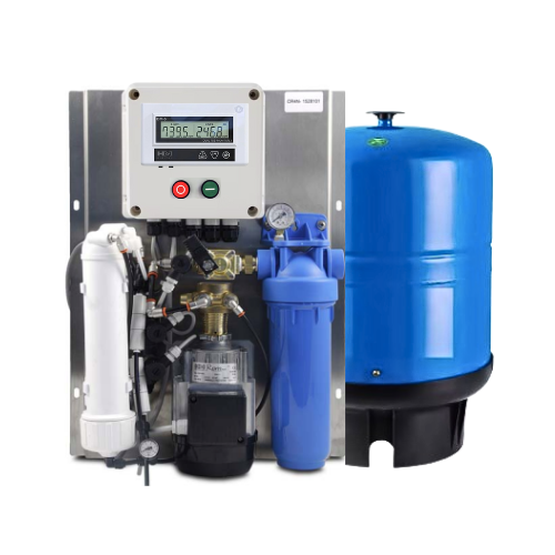 Sistema de agua Ultrapura en Acero Inox T304 por Ósmosis Inversa de 15 Litros/hora - rainpure